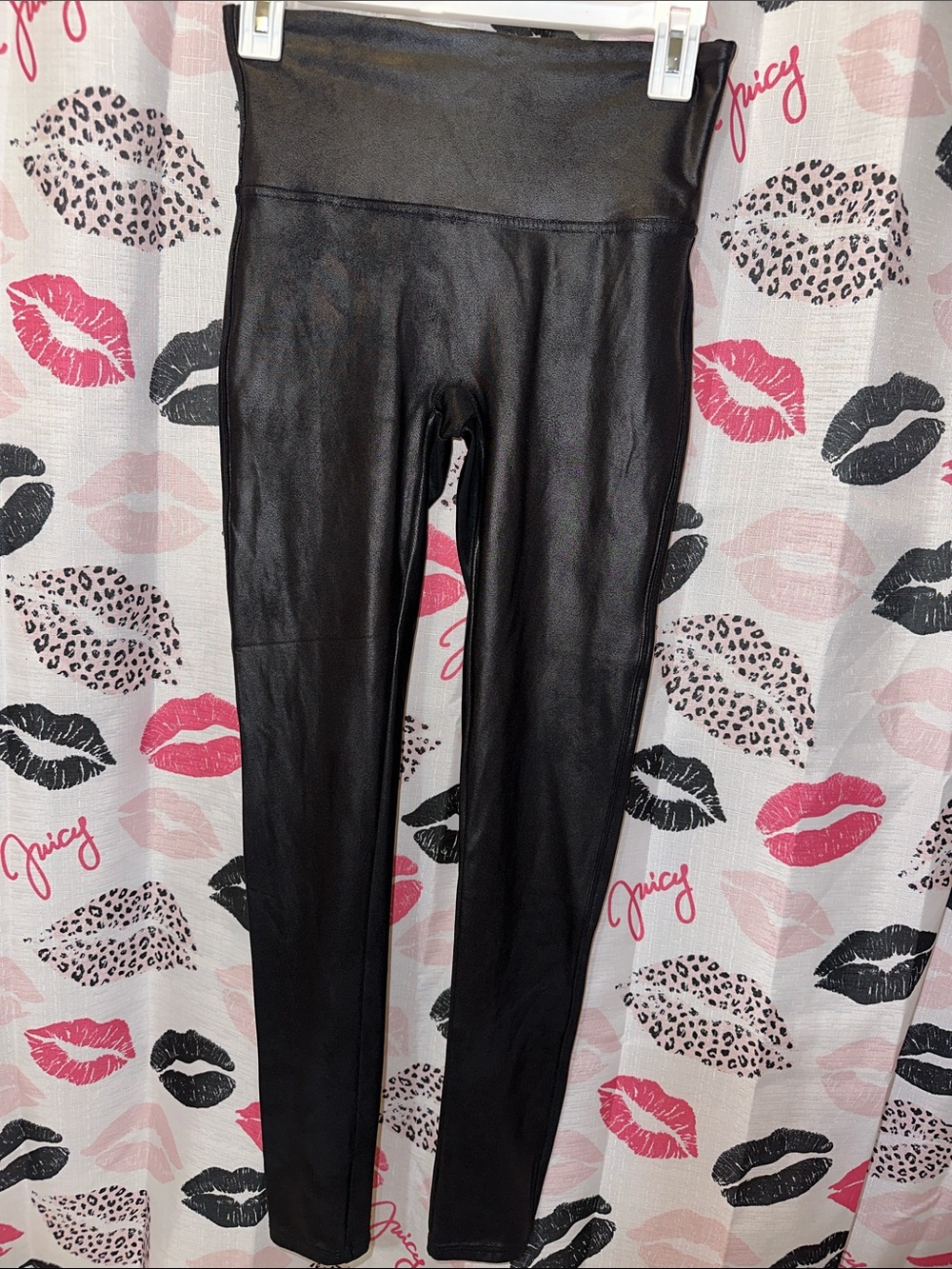 SPANX Black Faux Leather High-Rise Leggings
